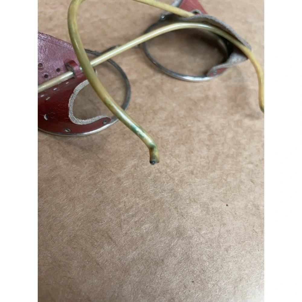 VINTAGE Willson Safety Glasses Goggles Model T1 Steam Punk Motorcycle Leather